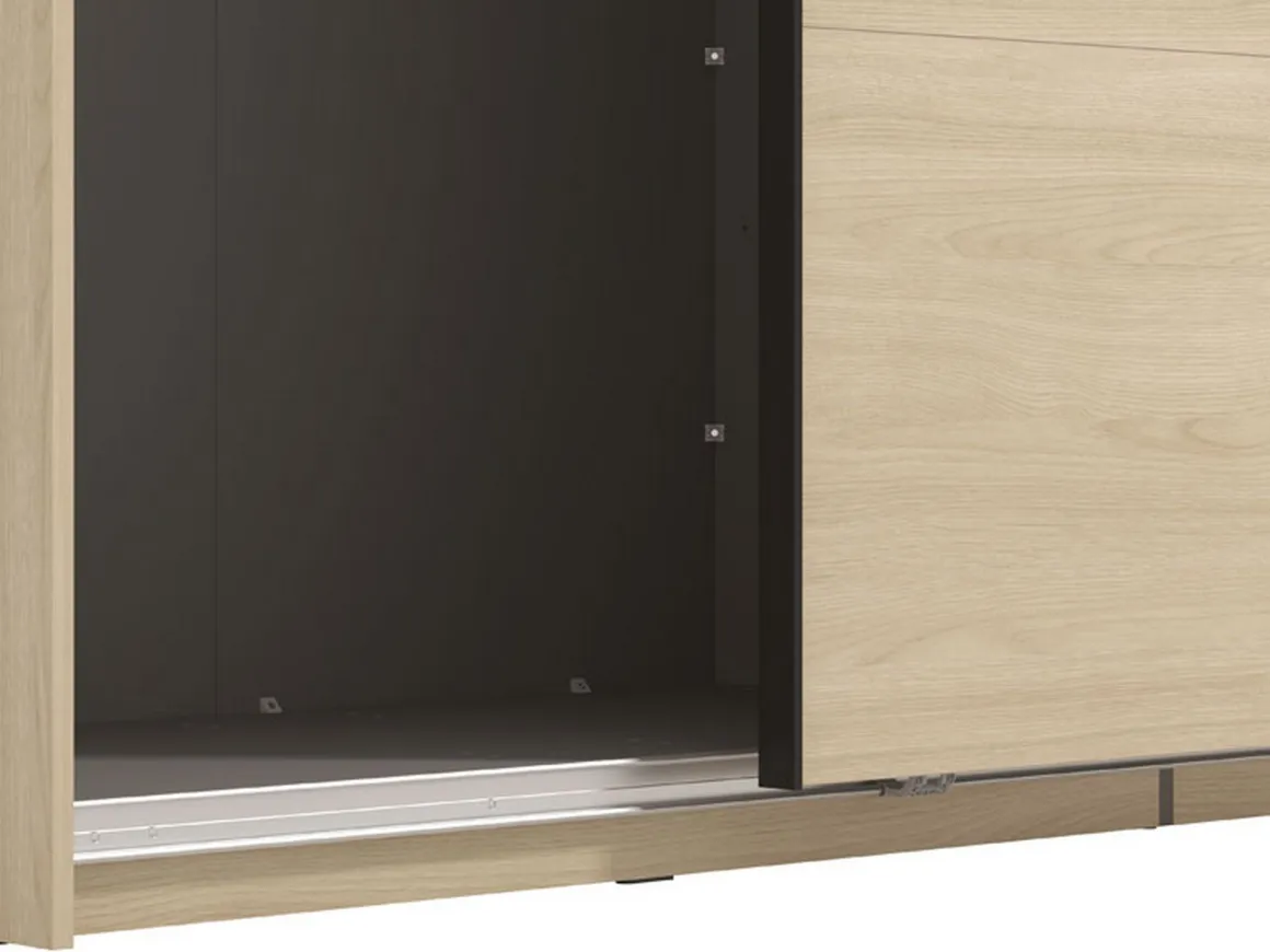 Altri Guardaroba > Dmora Guardaroba Grande Marrone Rovere Nero Fume Appendiabiti 10 Ripiani 270x210h cm, 6 Ante - Roviano Nero Fume, Marrone Rovere