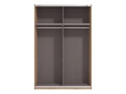 Guardaroba Grande Marrone Rovere Nodi Nero Appendiabiti 2 Ripiani 145.5x217.5h cm, Apertura Scorrevole - Pasturo