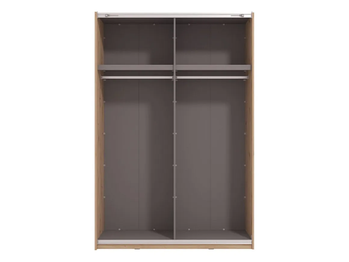 Guardaroba Grande Marrone Rovere Nodi Nero Appendiabiti 2 Ripiani 145.5x217.5h cm, Apertura Scorrevole - Pasturo