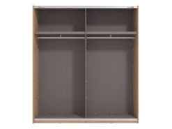 Guardaroba Grande Marrone Rovere Nodi Nero Appendiabiti 2 Ripiani 195x217.5h cm, Apertura Scorrevole - Porlezza