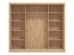 Altri Guardaroba > Dmora Guardaroba Grande Marrone Rovere Nodi Nero Rovere Nodi 3 Ripiani Appendiabiti 93x210.5h cm, Apertura Battente - Vimercati Nero Rovere Nodi, Marrone Rovere Nodi
