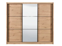 Altri Guardaroba > Dmora Guardaroba Grande Marrone Rovere Nodi Nero Rovere Nodi 3 Ripiani Appendiabiti 93x210.5h cm, Apertura Battente - Vimercati Nero Rovere Nodi, Marrone Rovere Nodi