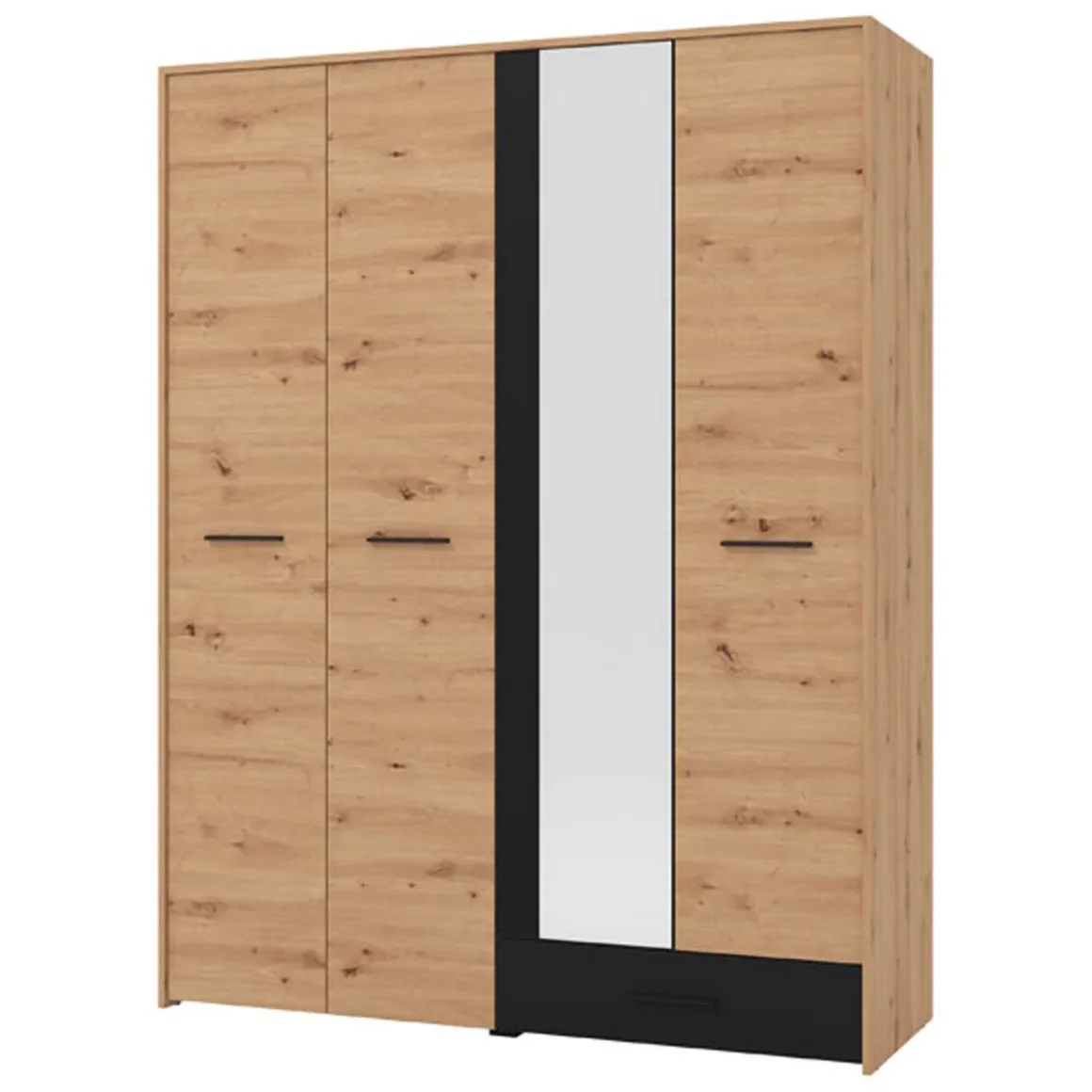 Altri Guardaroba > Dmora Guardaroba Grande Marrone Rovere Nodi Trasparente Appendiabiti 8 Ripiani 217x210h cm, Apertura Scorrevole - Soncino Trasparente, Marrone Rovere Nodi
