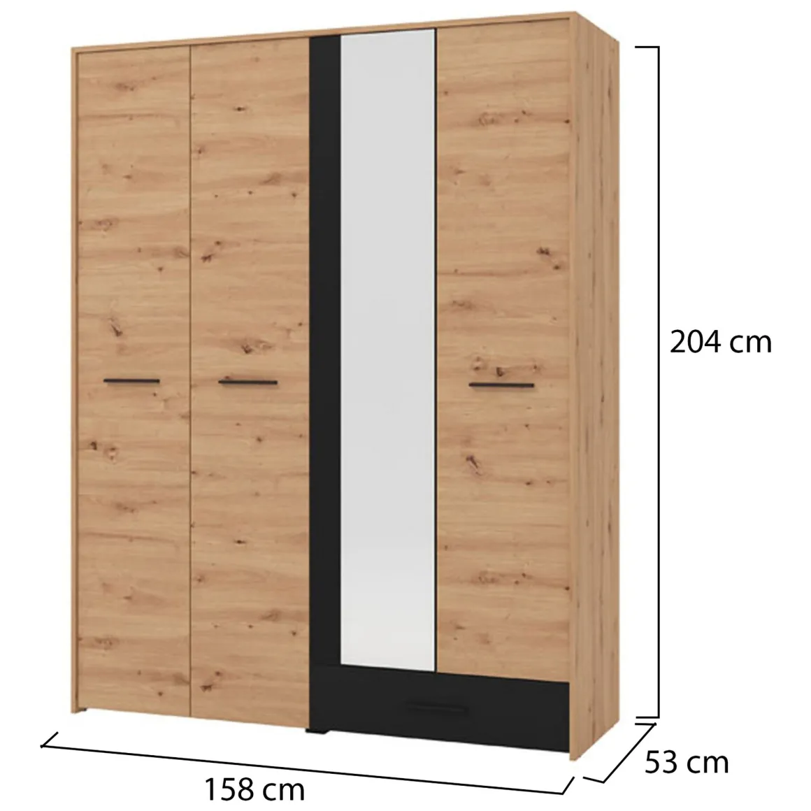 Altri Guardaroba > Dmora Guardaroba Grande Marrone Rovere Nodi Trasparente Appendiabiti 8 Ripiani 217x210h cm, Apertura Scorrevole - Soncino Trasparente, Marrone Rovere Nodi