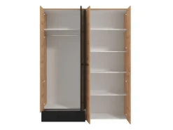 Altri Guardaroba > Dmora Guardaroba Grande Marrone Rovere Nodi Trasparente Appendiabiti 8 Ripiani 217x210h cm, Apertura Scorrevole - Soncino Trasparente, Marrone Rovere Nodi
