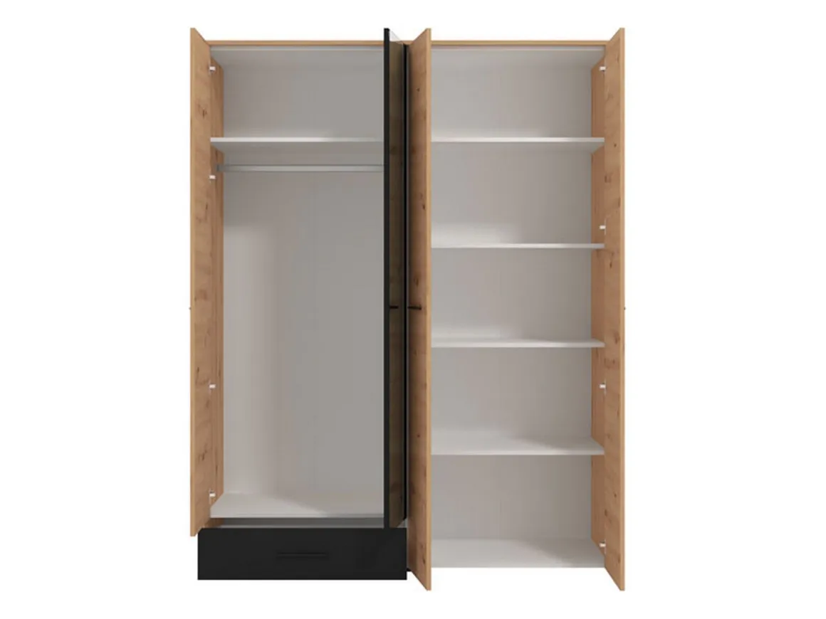 Altri Guardaroba > Dmora Guardaroba Grande Marrone Rovere Nodi Trasparente Appendiabiti 8 Ripiani 217x210h cm, Apertura Scorrevole - Soncino Trasparente, Marrone Rovere Nodi