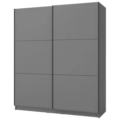 Altri Guardaroba > Dmora Guardaroba Grande 5 Ripiani Appendiabiti 179x210h cm, 2 Ante - Cerchio Nero Antracite