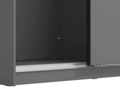 Altri Guardaroba > Dmora Guardaroba Grande 5 Ripiani Appendiabiti 179x210h cm, 2 Ante - Cerchio Nero Antracite