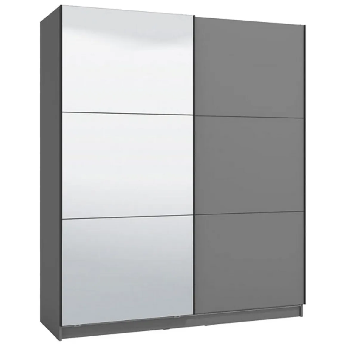Altri Guardaroba > Dmora Guardaroba Grande 8 Ripiani Appendiabiti 217x210h cm, 2 Ante - Piateda Nero Antracite