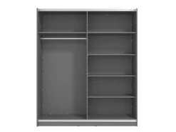 Altri Guardaroba > Dmora Guardaroba Grande 8 Ripiani Appendiabiti 217x210h cm, 2 Ante - Piateda Nero Antracite