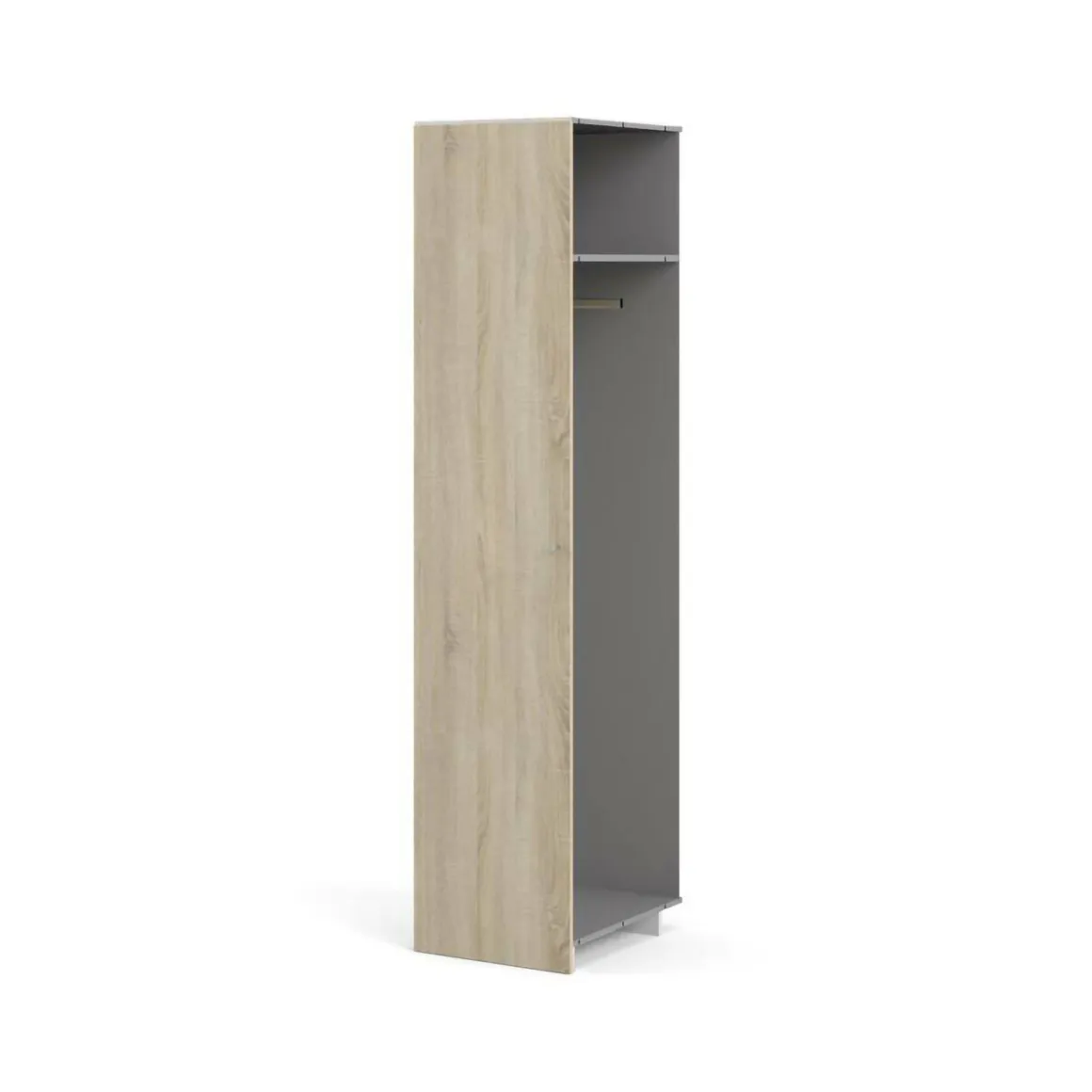 Altri Guardaroba > Dmora Guardaroba grande salvaspazio rovere e beige 99x160h cm - Alfangon Beige, Marrone Rovere
