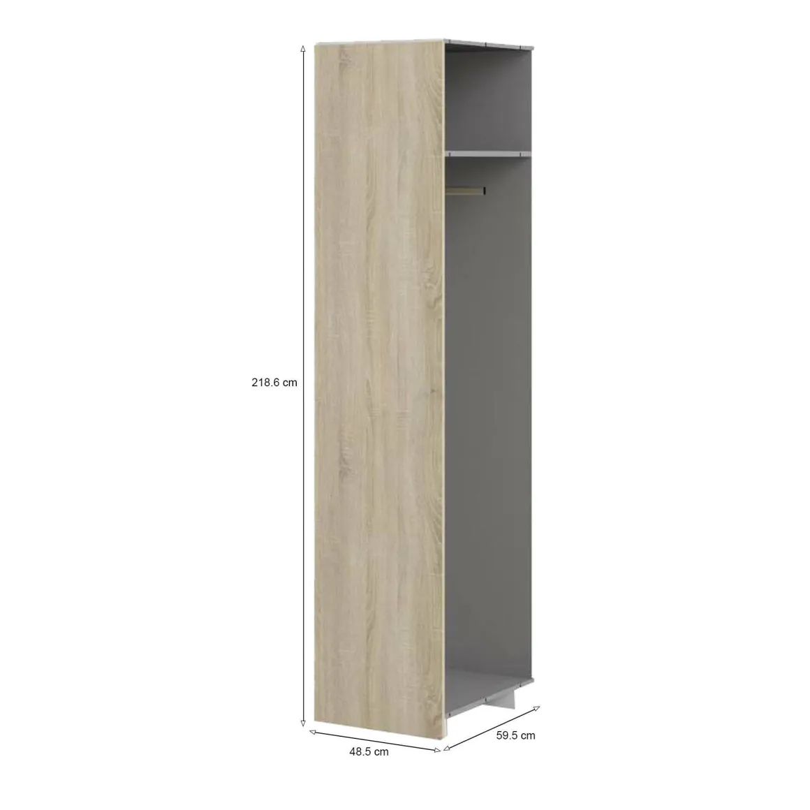 Altri Guardaroba > Dmora Guardaroba grande salvaspazio rovere e beige 99x160h cm - Alfangon Beige, Marrone Rovere