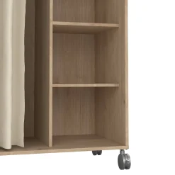 Altri Guardaroba > Dmora Guardaroba grande salvaspazio rovere e beige 99x160h cm - Alfangon Beige, Marrone Rovere