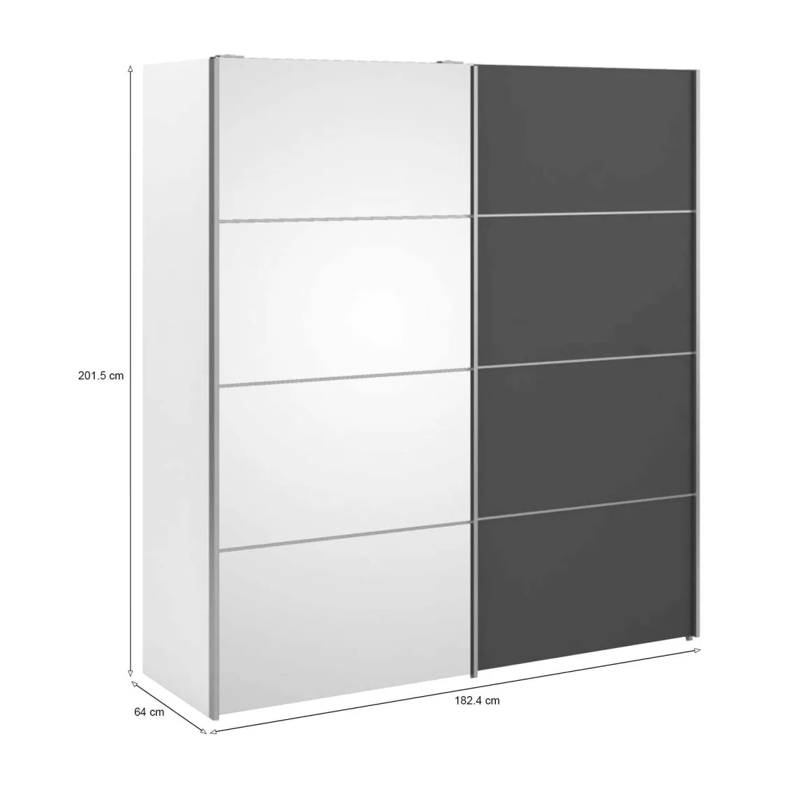 Guardaroba in legno bianco e grigio 182x201h cm - Angri