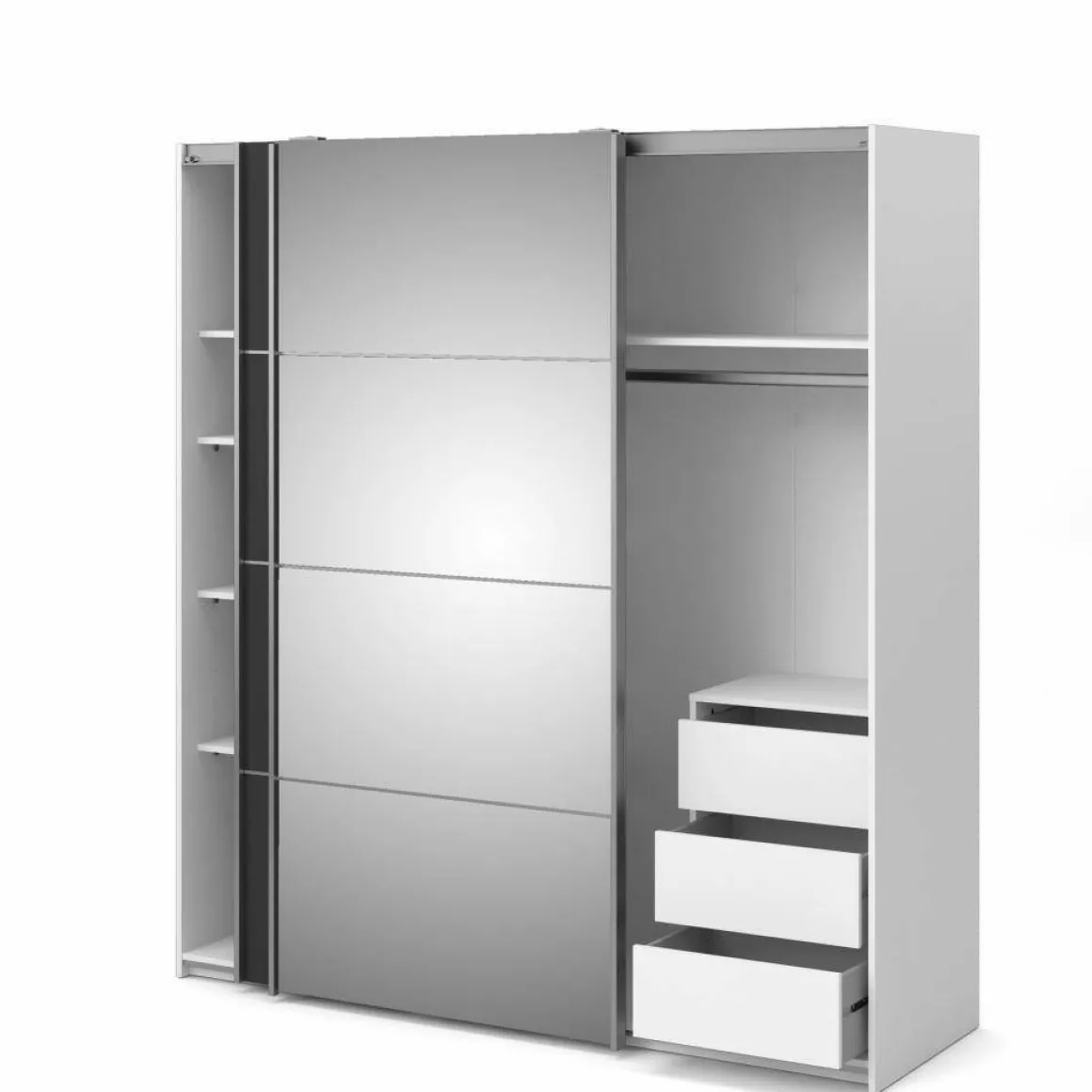 Guardaroba in legno bianco e grigio 182x201h cm - Angri