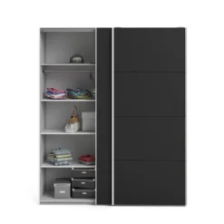 Guardaroba 2 Ante > Dmora Guardaroba in legno bianco e nero 182x220h cm - Paeng Nero, Bianco