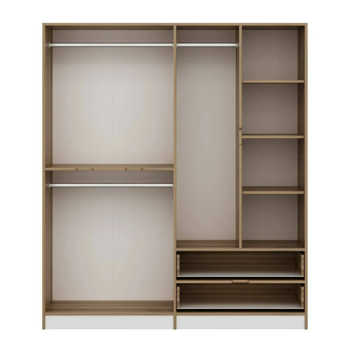 Guardaroba in legno bianco e oro 185x208h cm - Odalys