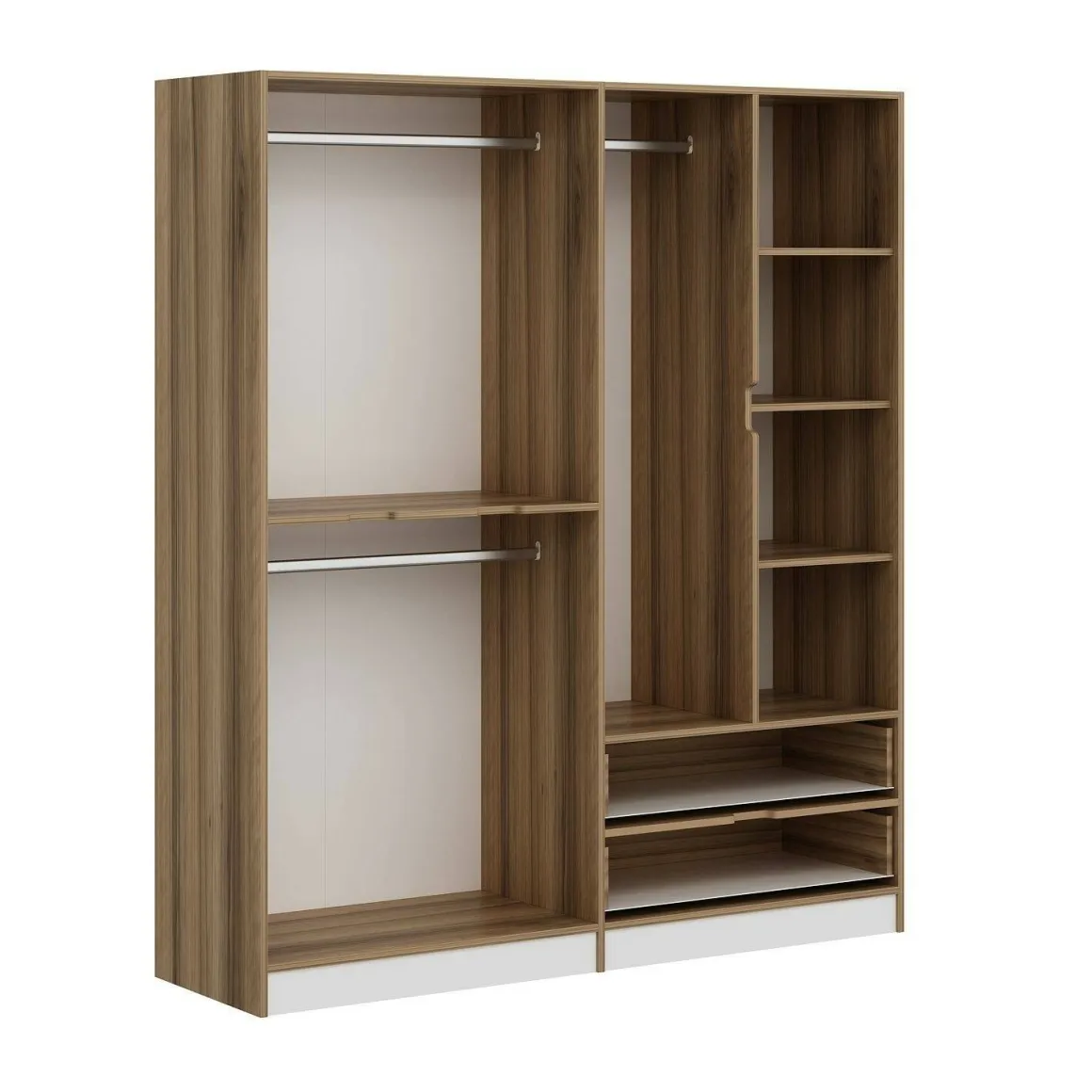 Guardaroba in legno bianco e oro 185x208h cm - Odalys