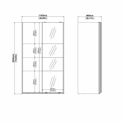 Guardaroba 2 Ante > Dmora Guardaroba in legno bianco e trasparente 118x200h cm - Teheran Trasparente, Bianco