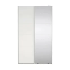 Guardaroba 2 Ante > Dmora Guardaroba in legno bianco e trasparente 118x200h cm - Teheran Trasparente, Bianco