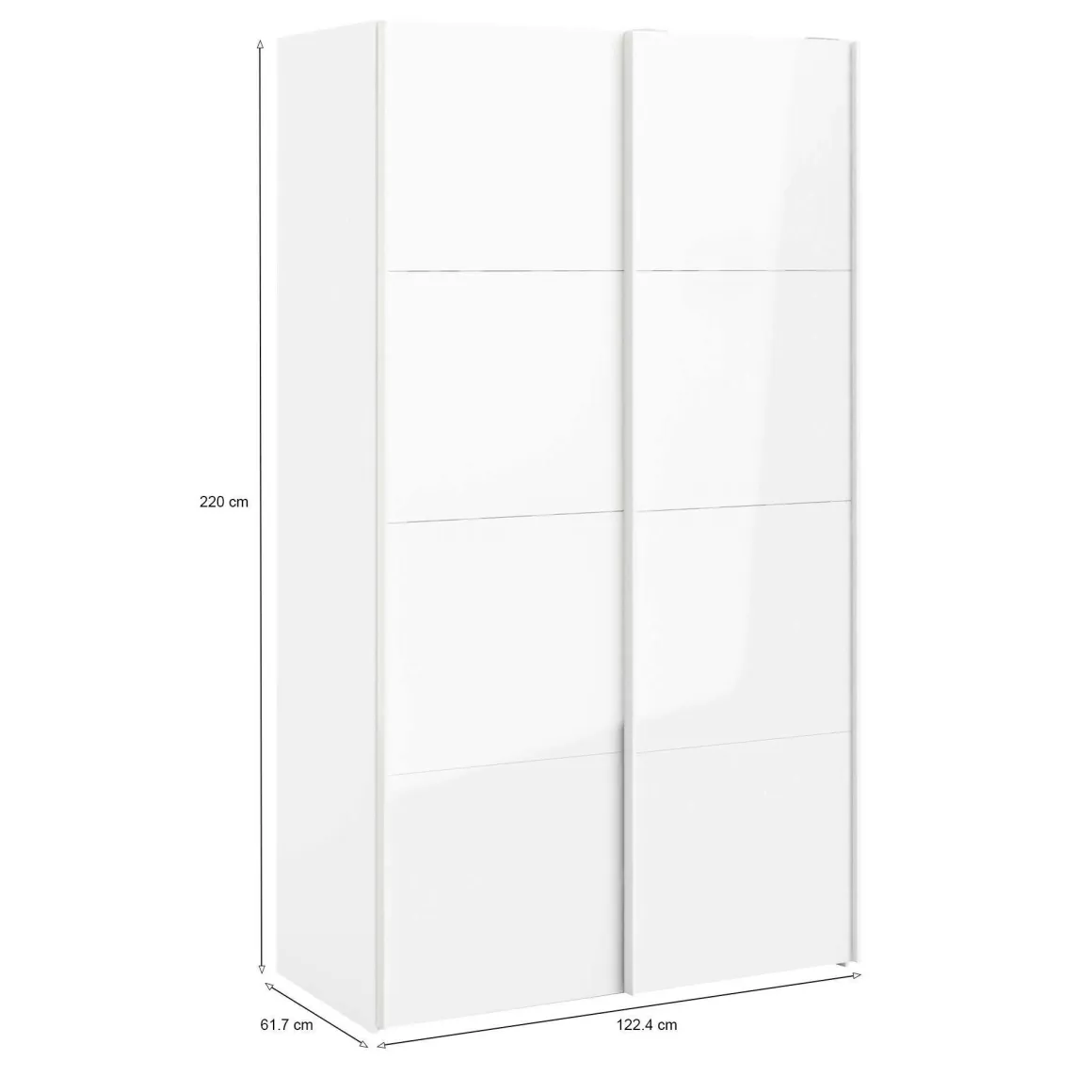 Guardaroba 2 Ante > Dmora Guardaroba in legno 182x220h cm - Paeng Bianco Lucido
