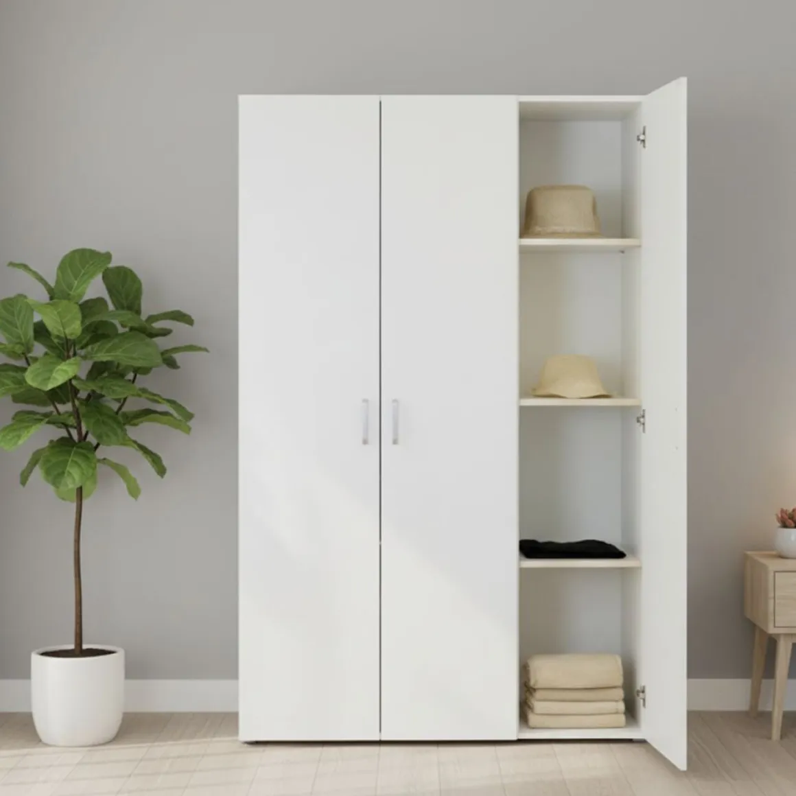 Guardaroba in legno bianco 110x179h cm - Pettineo