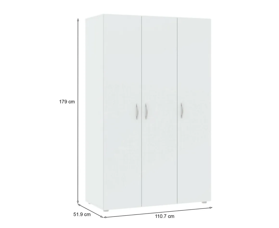 Guardaroba in legno bianco 110x179h cm - Pettineo