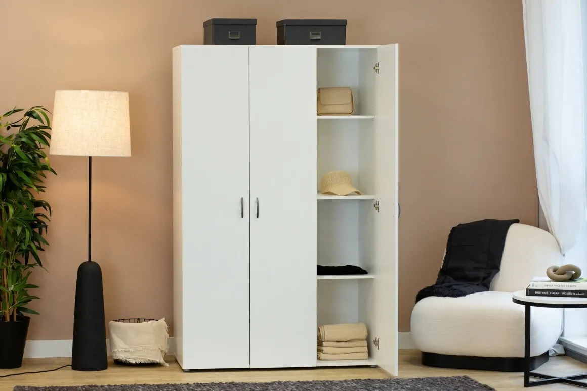 Guardaroba in legno bianco 110x179h cm - Pettineo