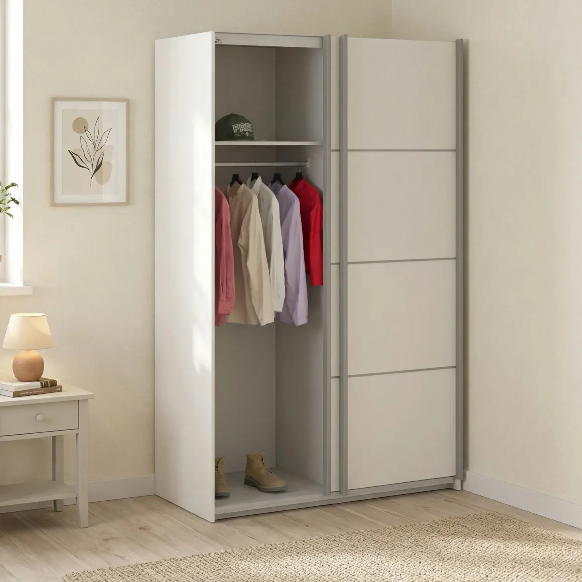 Guardaroba in legno bianco 122x201h cm - NancyWake