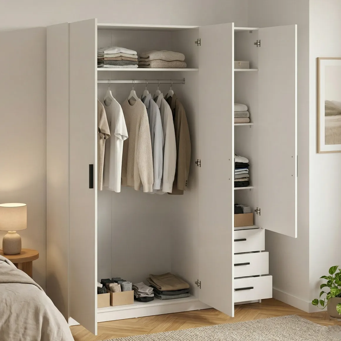 Guardaroba 2 Ante > Dmora Guardaroba in legno 150x218h cm - Alfano Bianco