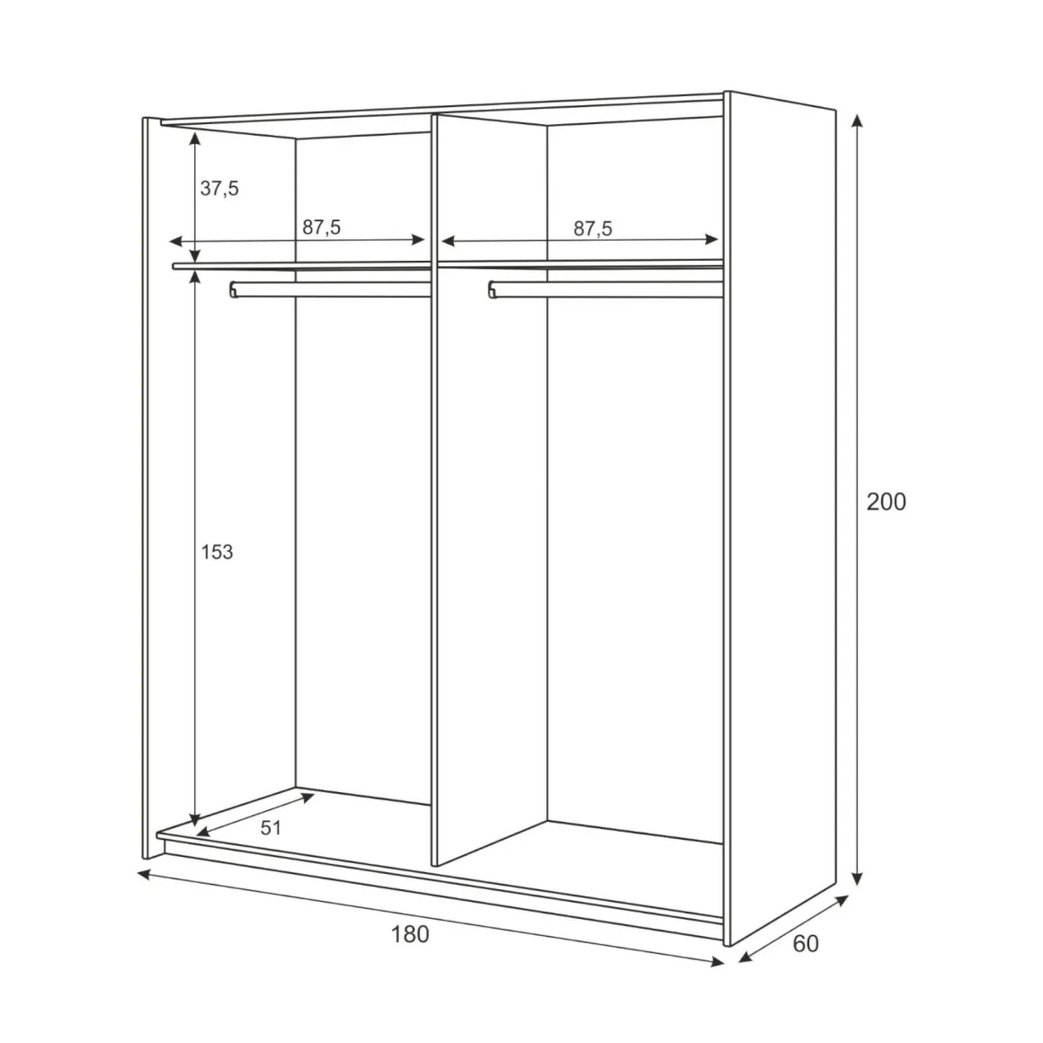 Altri Guardaroba > Dmora Guardaroba in legno 207x183h cm - Gaja Bianco
