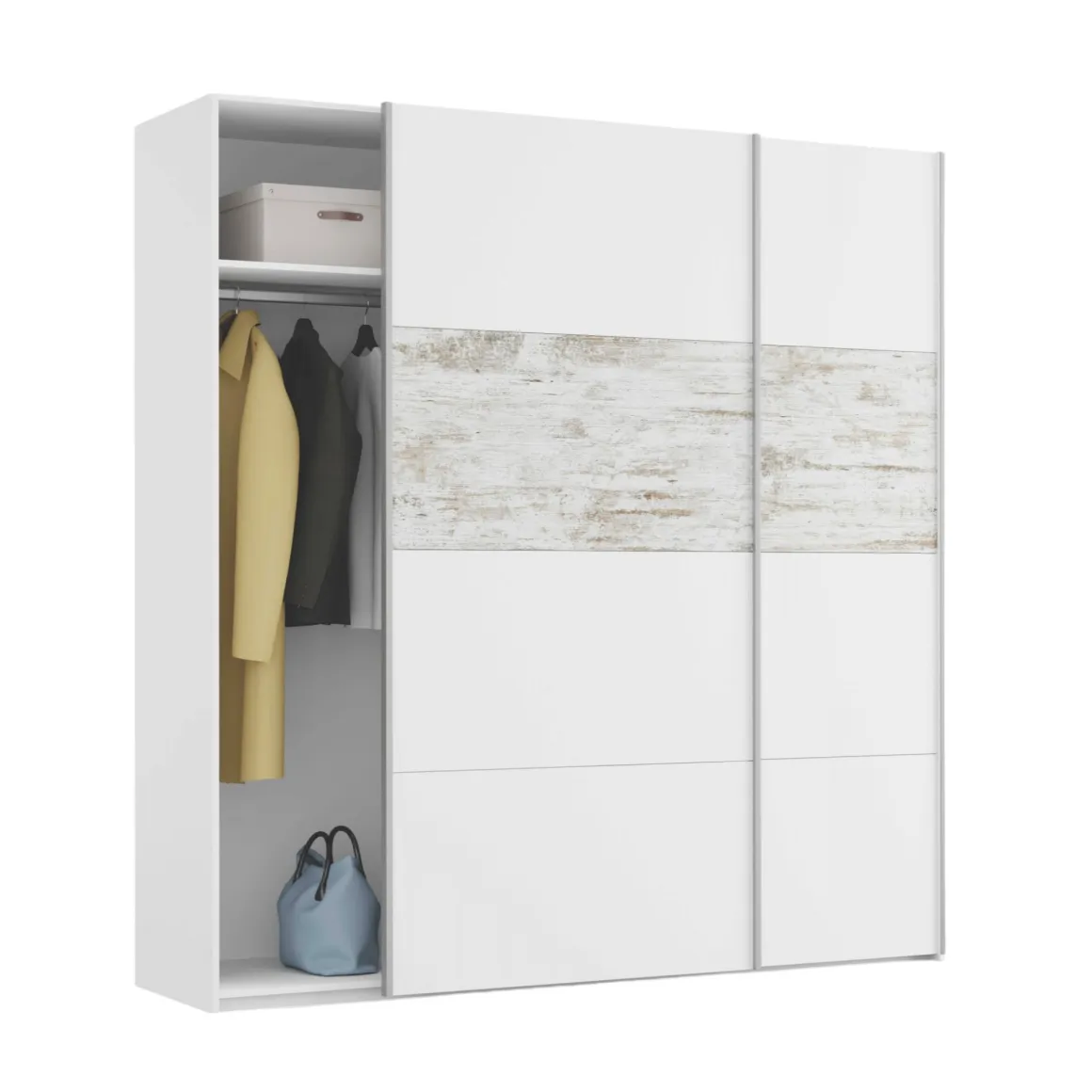 Altri Guardaroba > Dmora Guardaroba in legno 207x183h cm - Gaja Bianco