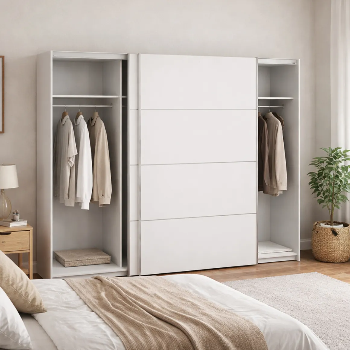 Guardaroba 2 Ante > Dmora Guardaroba in legno 74x214h cm - Buriasco Bianco