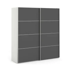 Guardaroba in legno grigio e bianco 182x201h cm - Accadia