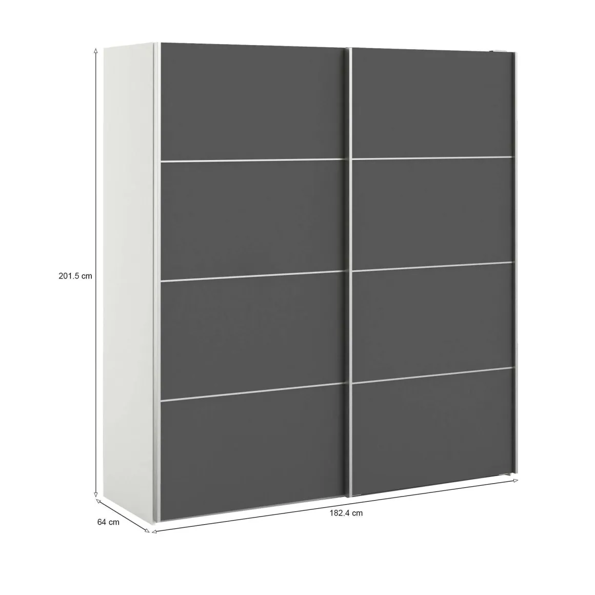 Guardaroba in legno grigio e bianco 182x201h cm - Accadia