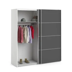 Guardaroba in legno grigio e bianco 182x201h cm - Accadia
