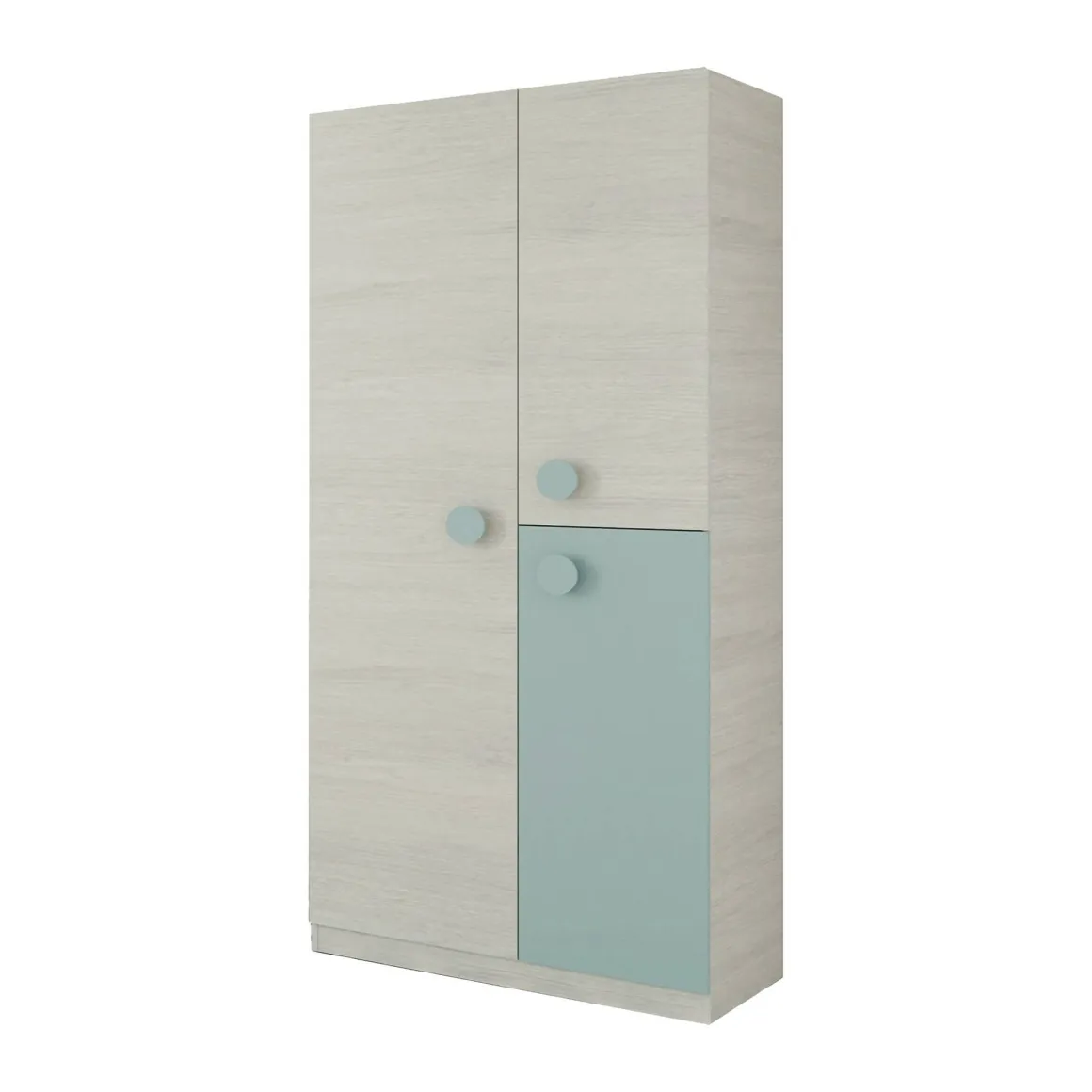 Guardaroba in legno grigio e verde acqua 90x200h cm - Aronia