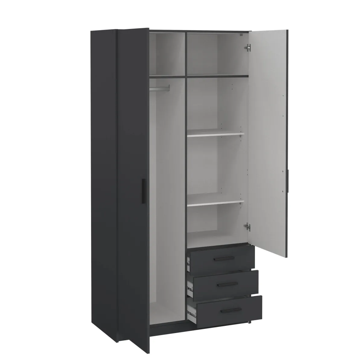 Guardaroba 2 Ante > Dmora Guardaroba in legno 98x200h cm - Sultani Grigio