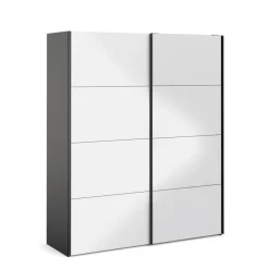 Guardaroba 2 Ante > Dmora Guardaroba in legno nero e bianco lucido 182x220h cm - Paeng Bianco, Nero Lucido