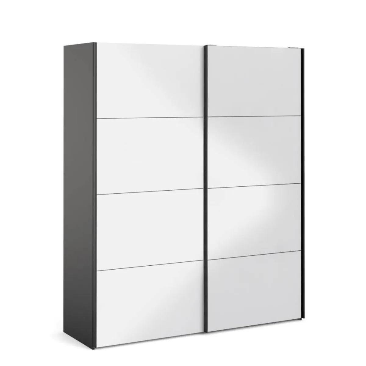 Guardaroba 2 Ante > Dmora Guardaroba in legno nero e bianco lucido 182x220h cm - Paeng Bianco, Nero Lucido
