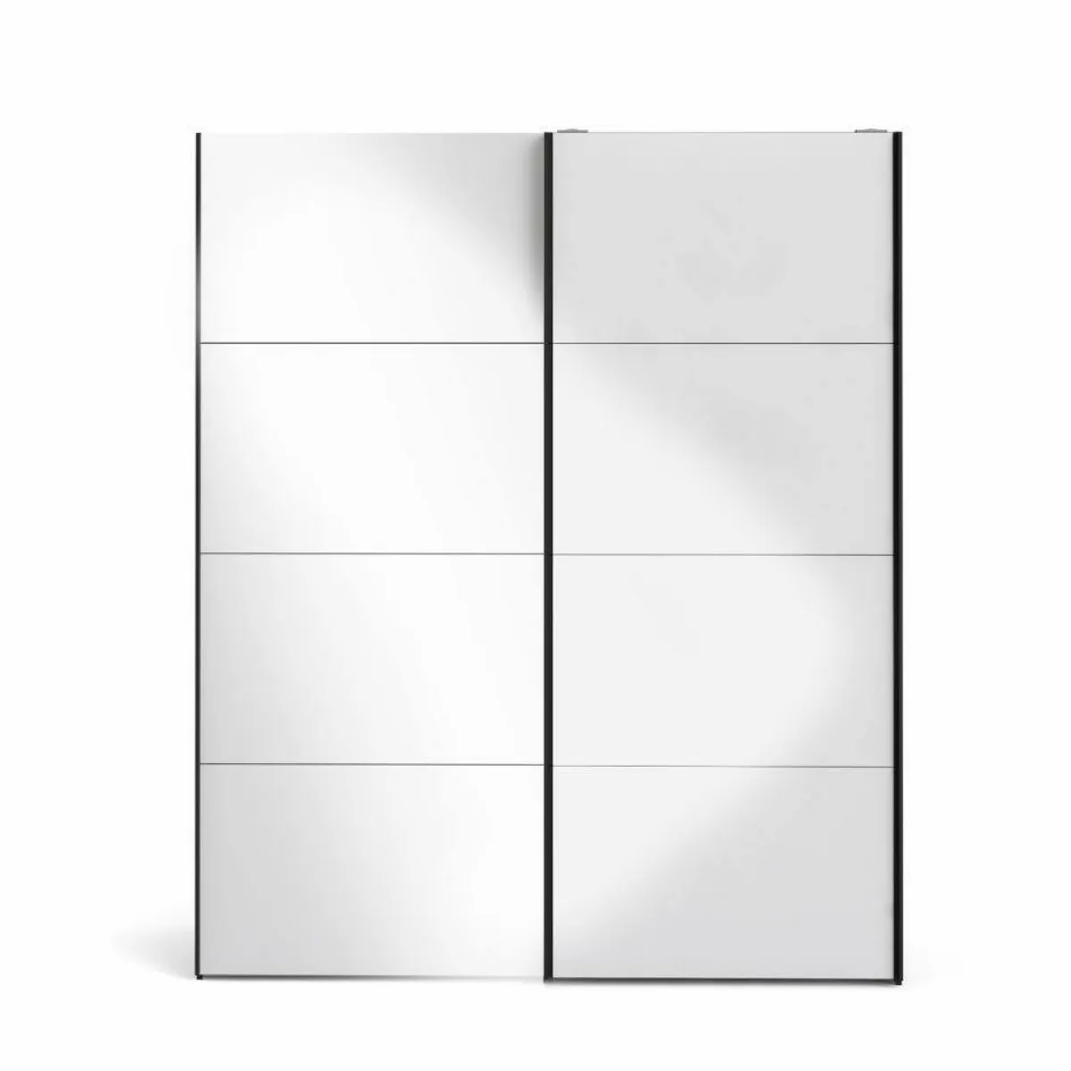 Guardaroba 2 Ante > Dmora Guardaroba in legno nero e bianco lucido 182x220h cm - Paeng Bianco, Nero Lucido