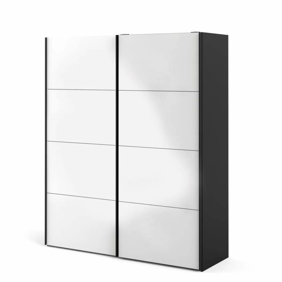 Guardaroba 2 Ante > Dmora Guardaroba in legno nero e bianco lucido 182x220h cm - Paeng Bianco, Nero Lucido