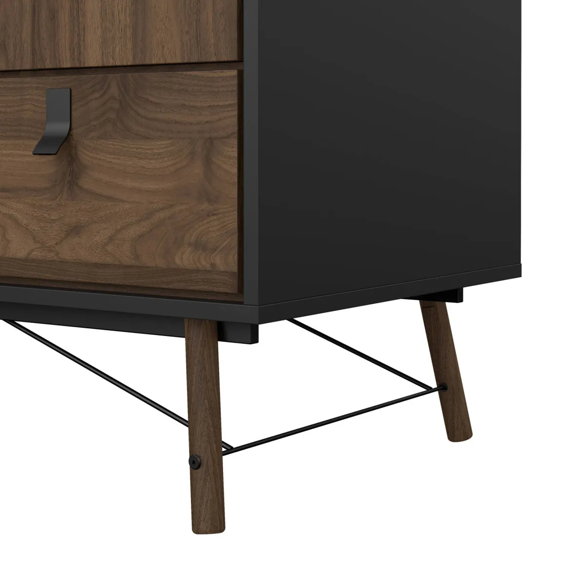 Guardaroba in legno nero e noce 150x200h cm - Virgil