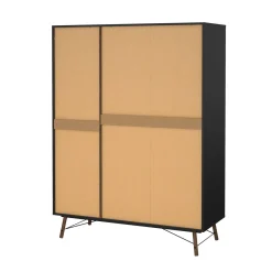 Guardaroba in legno nero e noce 150x200h cm - Virgil
