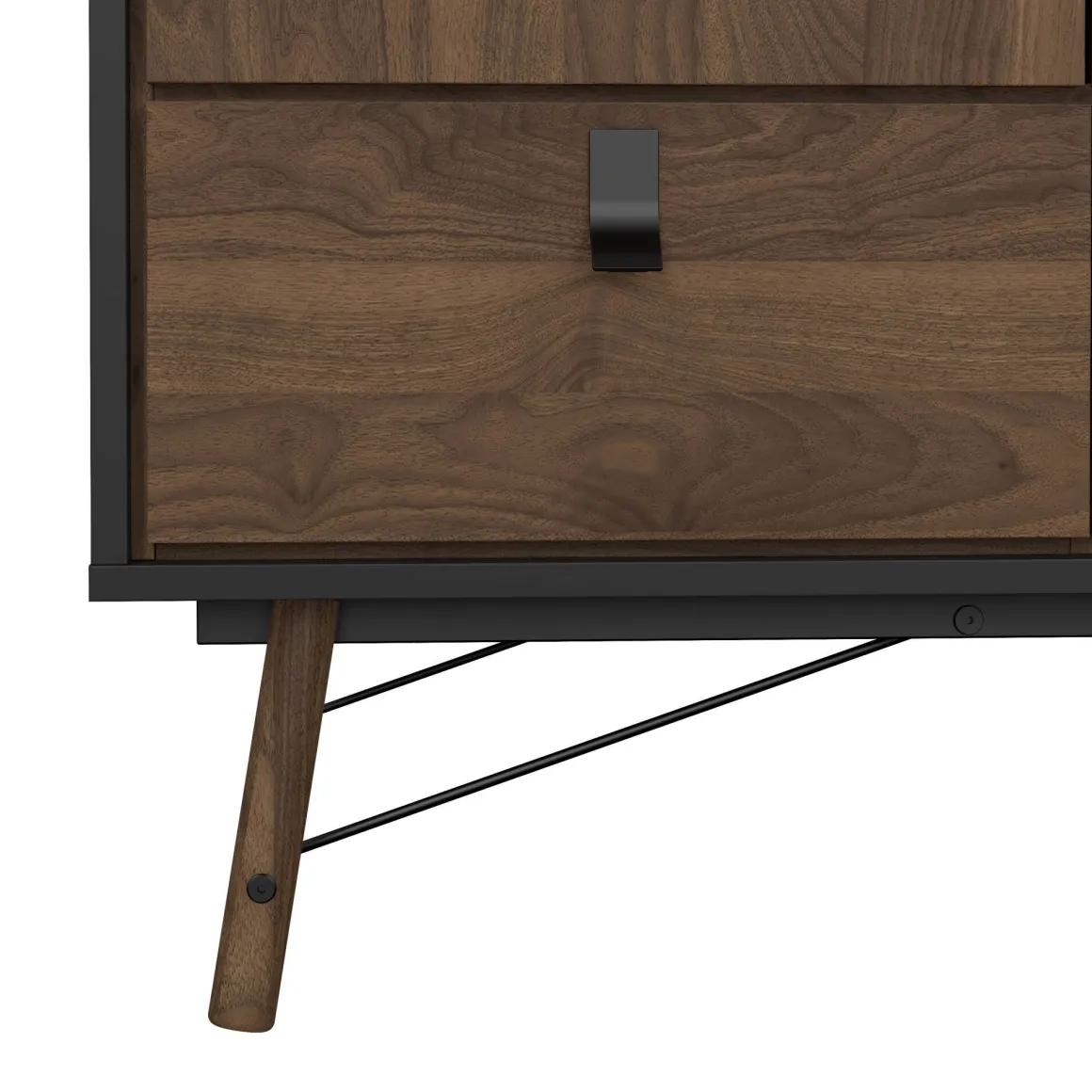 Guardaroba in legno nero e noce 150x200h cm - Virgil