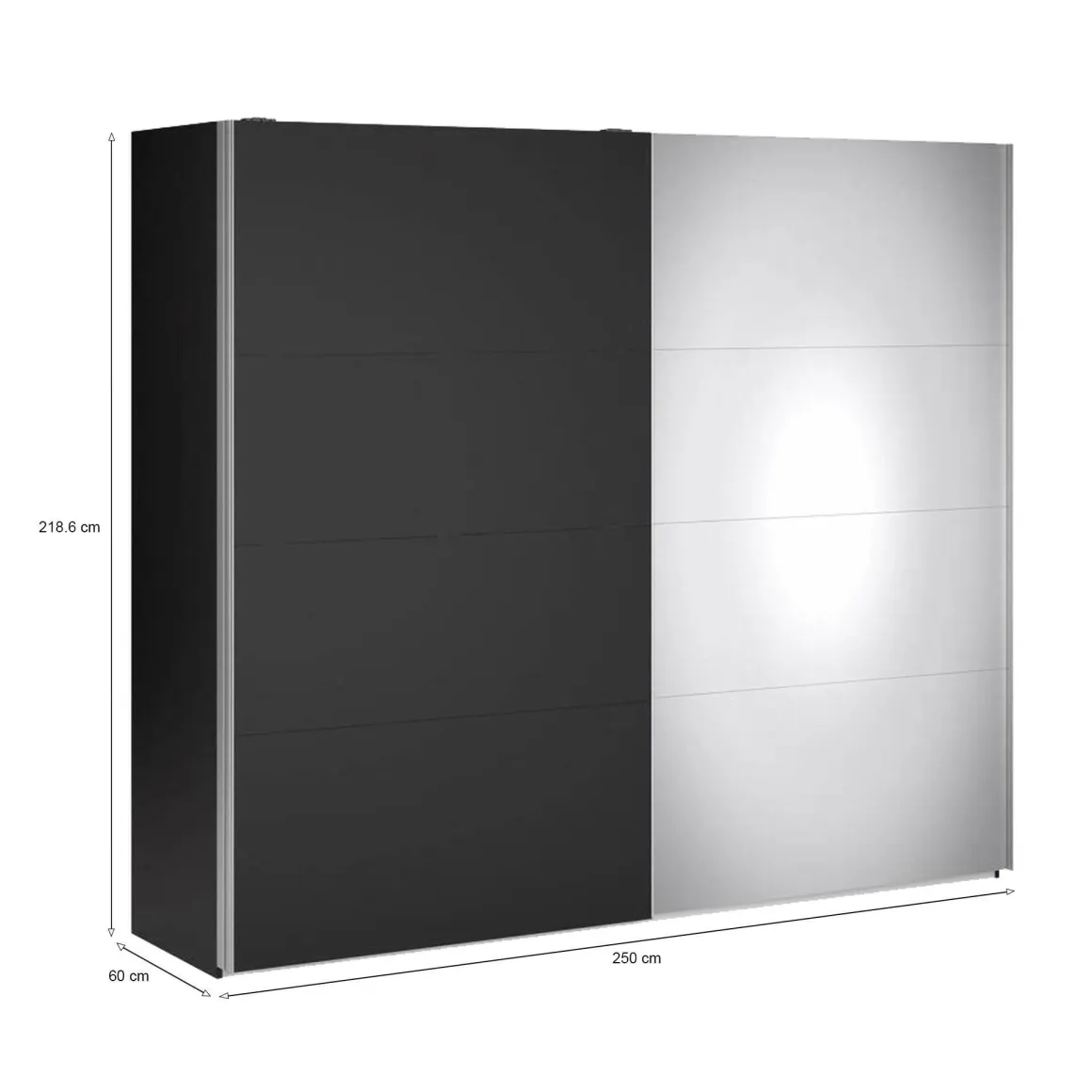 Guardaroba in legno nero 250x218h cm - Acciano