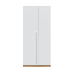 Guardaroba in legno rovere nodi e bianco 90x200h cm - Alpine