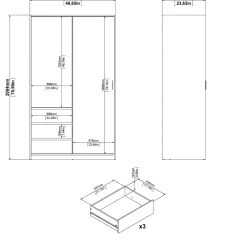 Guardaroba 2 Ante > Dmora Guardaroba in legno rovere 118x200h cm - Sanjose Marrone Rovere