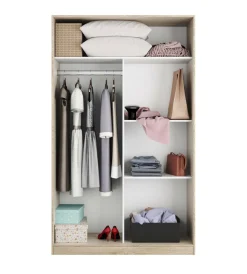 Guardaroba moderno rovere e bianco 120x200h cm - Adrenalin