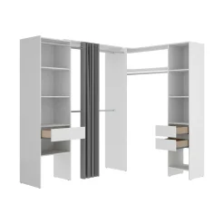 Cabine Armadio|Altri Guardaroba > Dmora Guardaroba reversibile 214x205h cm - Pali Bianco